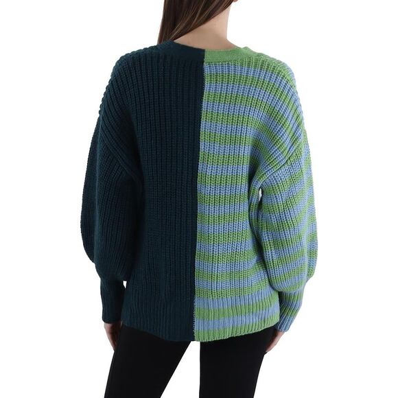 Cinq a Sept Womens Green Striped Button-Down Cardigan Sweater Top NWT - Picture 2 of 2